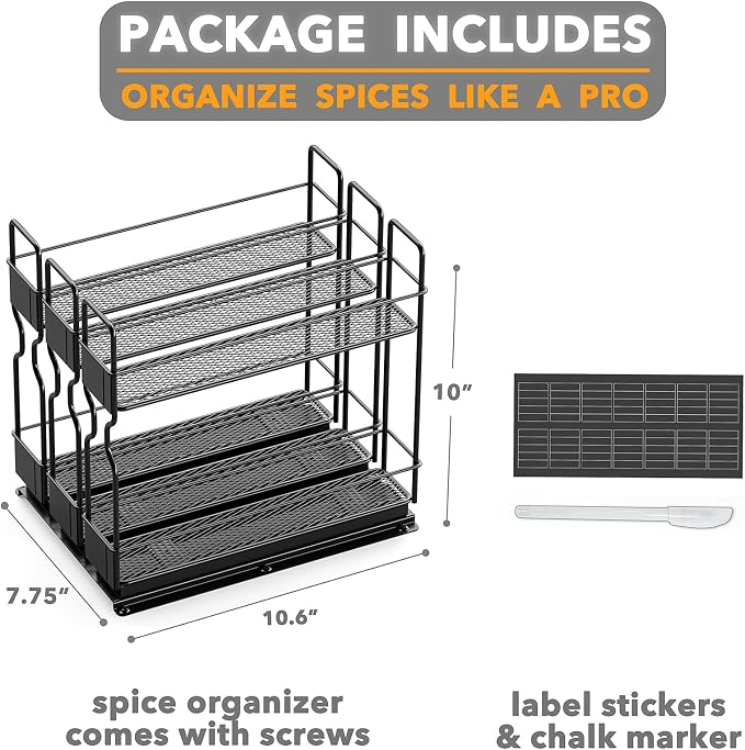 SpaceAid Pull Out Spice Rack Organizer - Image 7