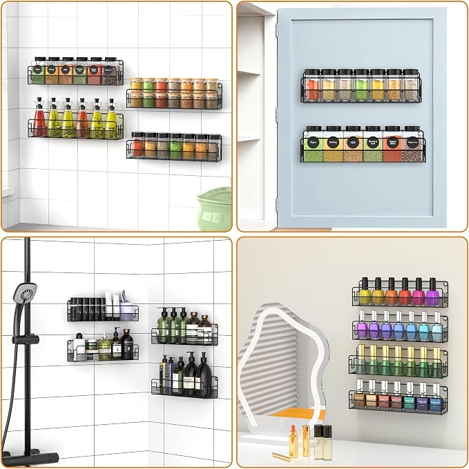 Wall Mounted Spice Rack Organizer, Pantry Door Organizer & Hanging Storage - Image 6