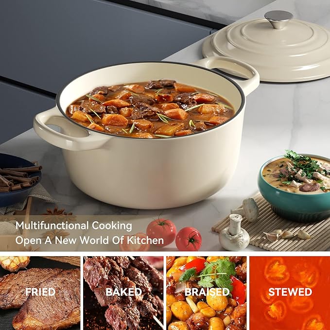 Miereirl 6 Quart Enameled Dutch Oven Pot - Image 6