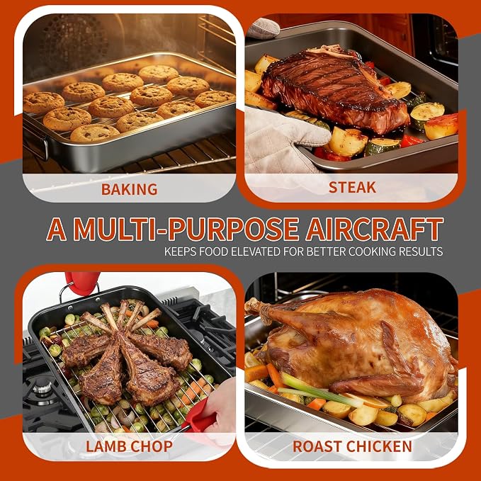 Roasting Rack for 9x13 Inch Pan, Stainless Steel Roasting Rack Insert, - Image 7