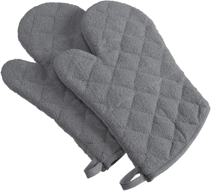 DII Basic Terry Collection 100% Cotton Quilted, Oven Mitt, 2 Piece by DII