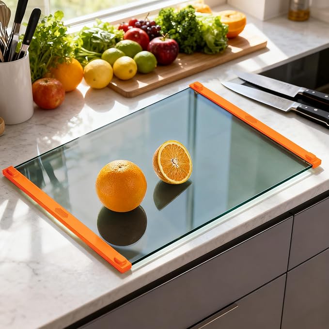 Glass Cutting Boards for Kitchen, European Grey Glass Paired - Image 5