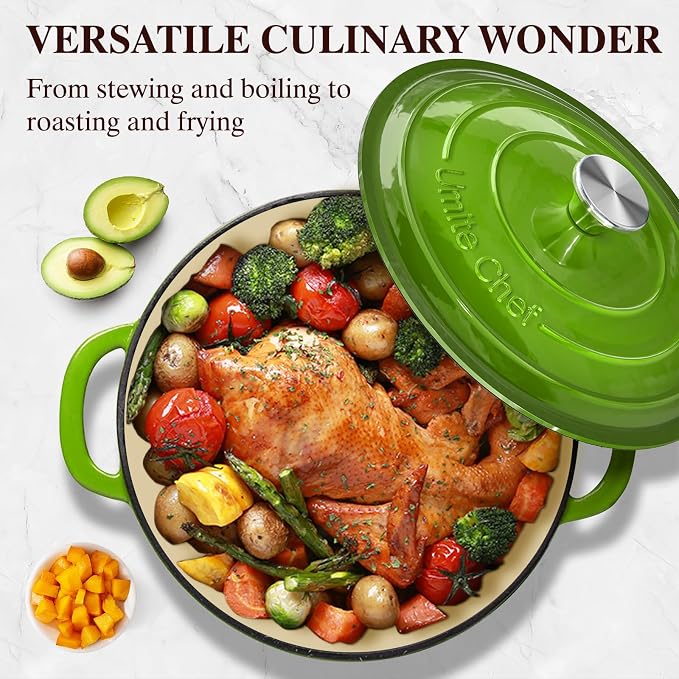 Umite Chef 5QT Enameled Cast Iron Dutch Oven Pot - Image 4