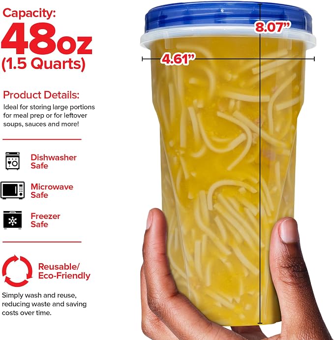 Stock Your Home 48oz Plastic Containers - Image 3