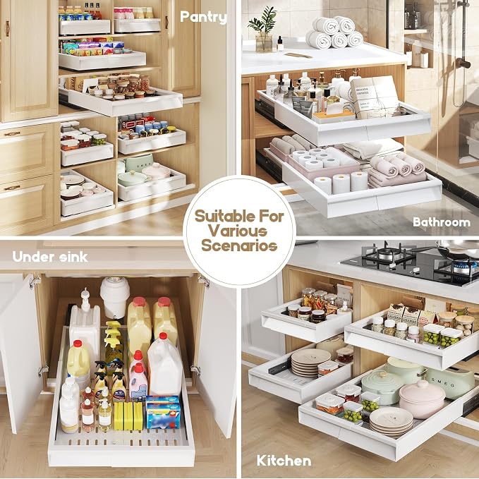 Seinloes 2 Pack Pull Out Cabinet Organizer - Image 7