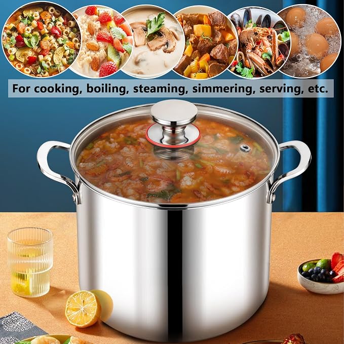 P&P CHEF 12 Quart Stainless Steel Stock Pot - Image 6