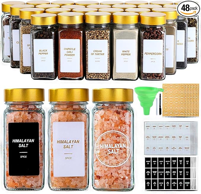 Glass Spice Jars with Label by JARXSUN