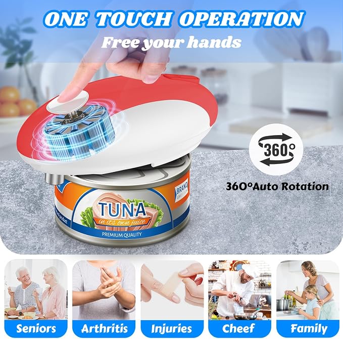 USB Rechargeable Electric Can Opener – Battery Operated, One Touch Automatic - Image 3