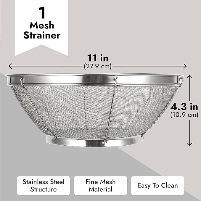 Juvale Stainless Steel Fine Mesh Strainer - Image 4