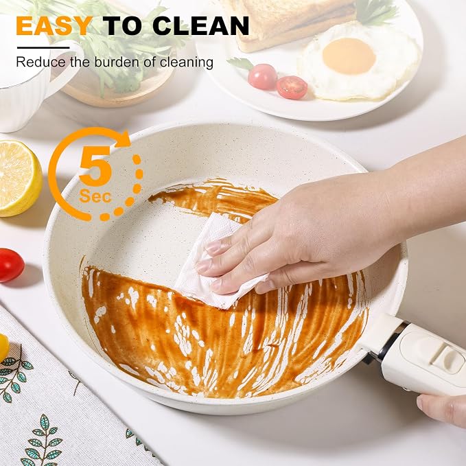 Pots and Pans Set Non Stick, Ceramic Cookware Set Nonstick Frying Pans 5 - Image 5