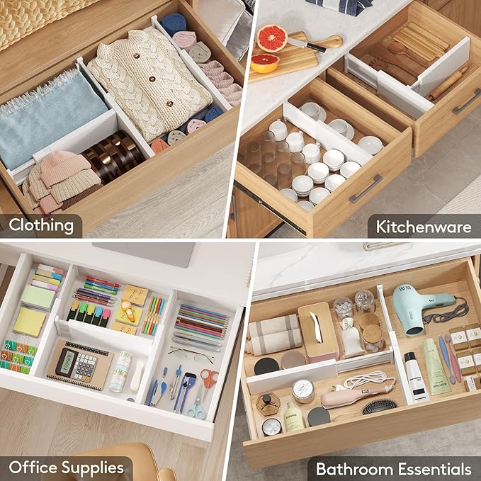 Lifewit 10 Pack 5" High Drawer Dividers 34-56cm/13.5-22" Adjustable Drawer - Image 8