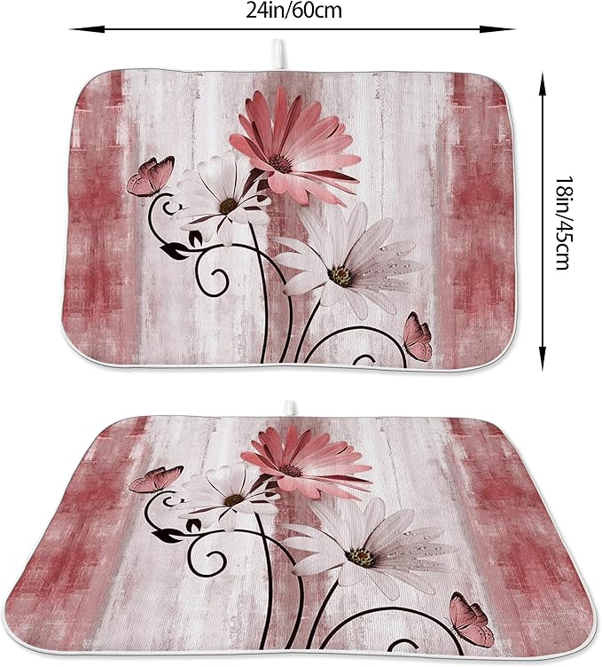 Floral Dish Drying Mat 18x24 Inches - Image 2