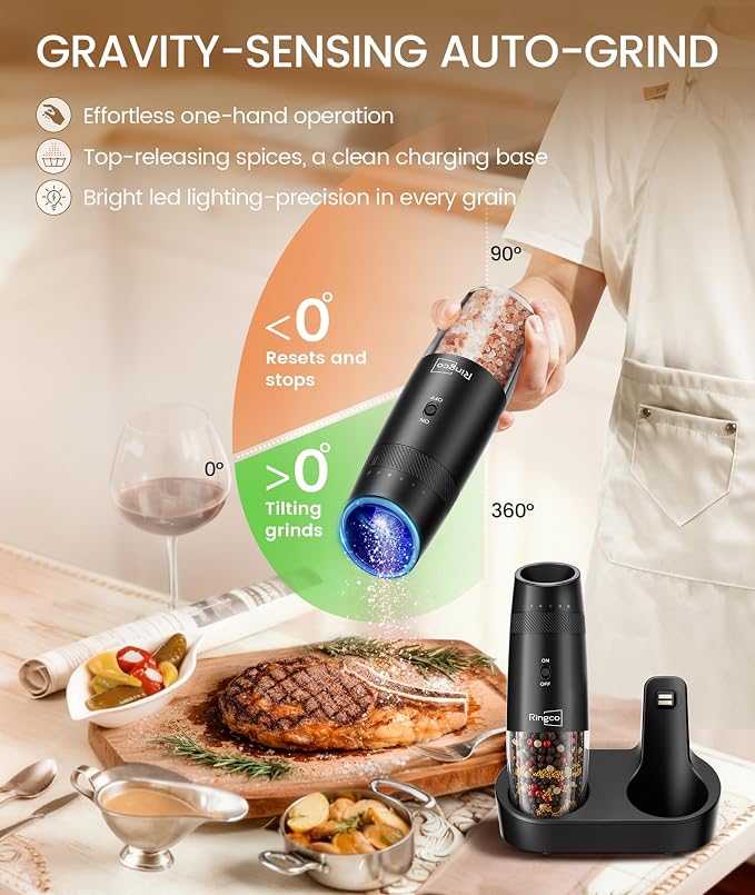 Gravity Electric Salt and Pepper Grinder Set - Image 2