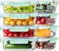 8 Pack 36oz Large Glass Meal Prep Containers by HOMBERKING