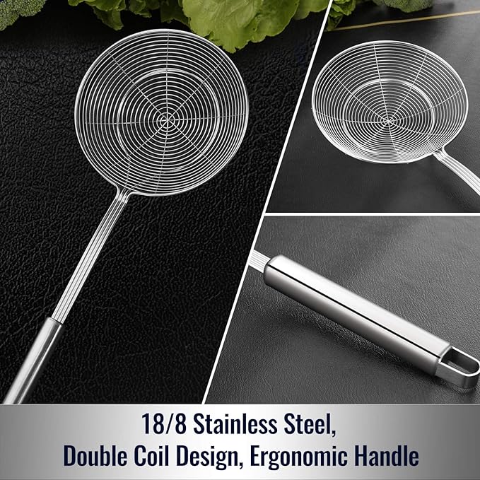 Hiware Solid Stainless Steel Spider Strainer Skimmer Ladle - Image 3