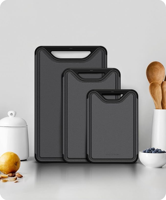 Cutting Boards for Kitchen, Plastic Cutting Board Set of 3, Dishwasher Safe - Image 9