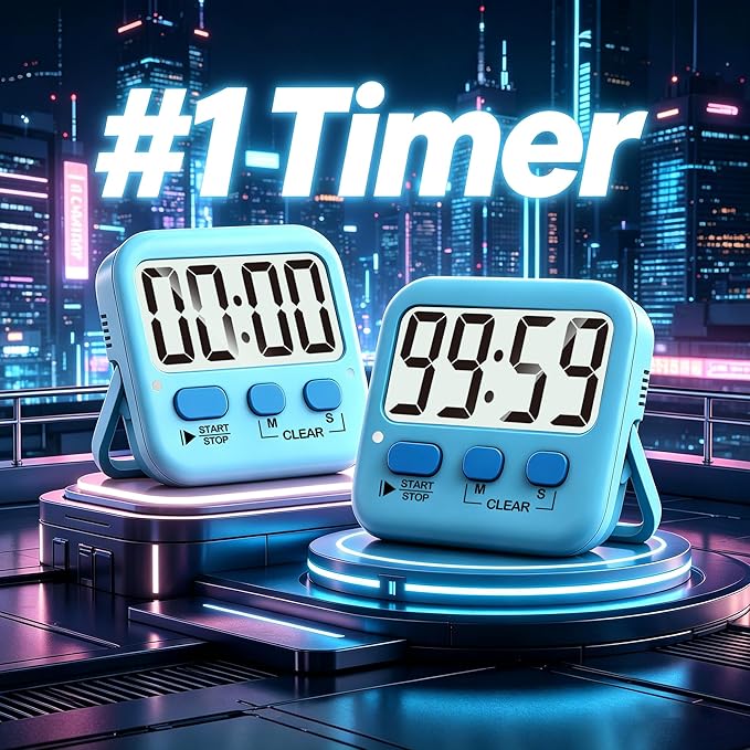 Antonki 2 Pack Digital Timer for Kids, Magnetic Countdown Kitchen Timers for - Image 2