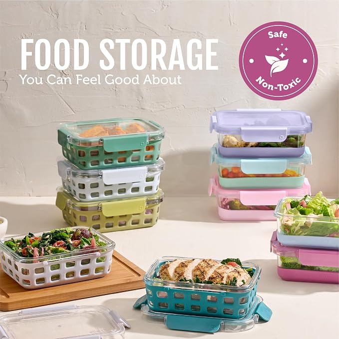 Ello Duraglass 3.4 Cup Meal Prep Sets 10Pc, 5 Pack Set- Glass Food Storage - Image 7