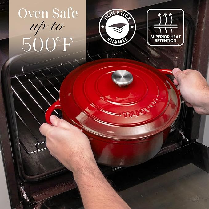 Cast Iron Pot with Lid – Non-Stick Ovenproof Enamelled Casserole Pot, Oven Safe - Image 5