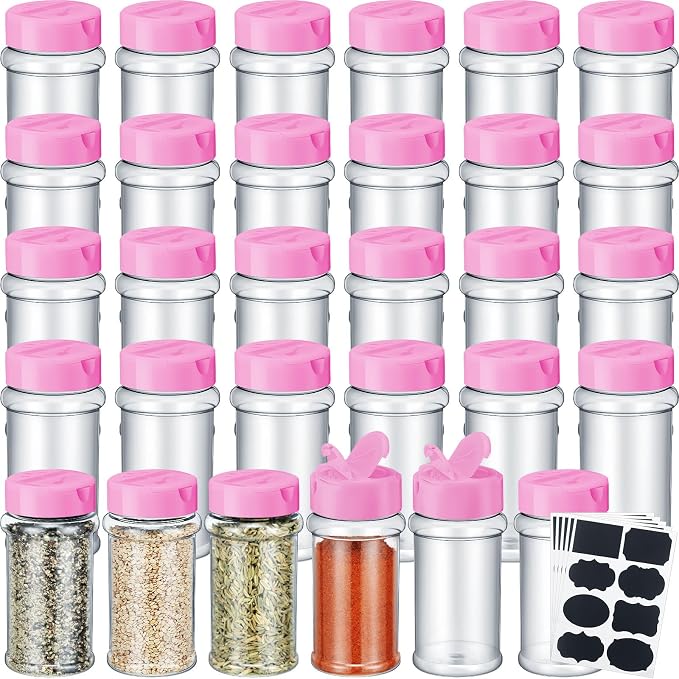 Eccliy 36 Pack 3 oz Clear Plastic Spice Jars by Eccliy