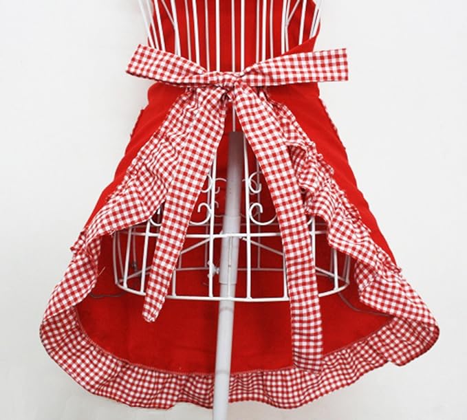 Hyzrz Cute Fashion Cotton Red Aprons - Image 4