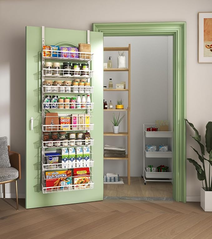 Mefirt Over The Door Pantry Organizer, Wall Mount Spice Rack, Pantry Hanging - Image 5