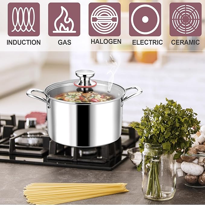 LIANYU 6QT 18/10 Stainless Steel Stockpot - Image 5