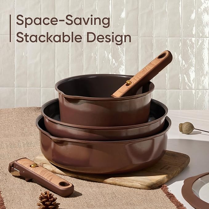 CAROTE Pots and Pans Set, Ceramic Cookware Set Non Stick - Image 5