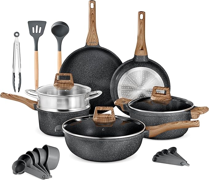 Bakken-Swiss 14-Piece Kitchen Cookware Set – Granite Non-Stick – Eco-Friendly – by Unknown