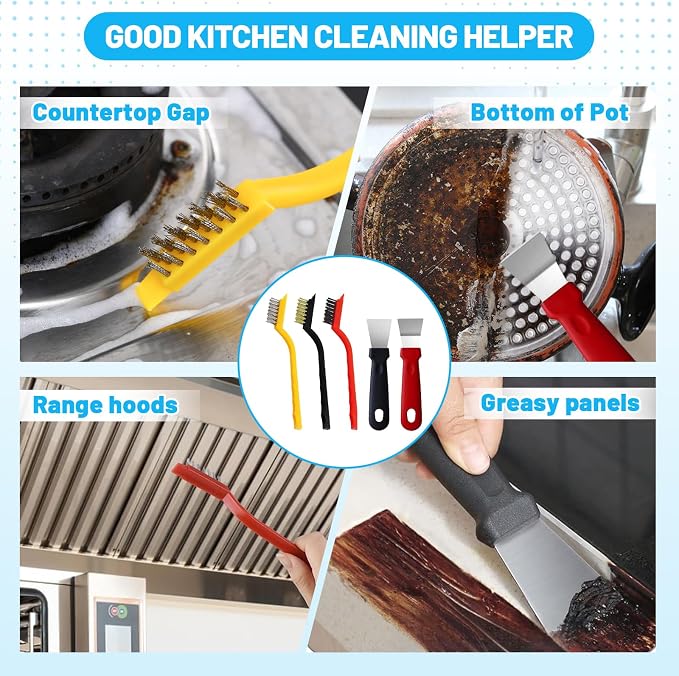 16Pcs Crevice Cleaning Brush Set, Hard Bristle Scrub Brushes Tools - Image 3