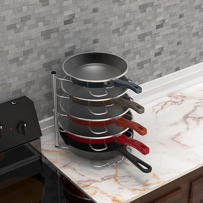 Simple Houseware Cabinet Pantry Pot and Pan Organizer Holder Rack - Image 7