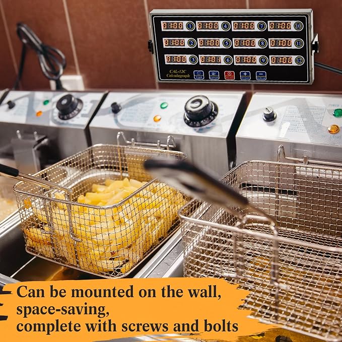 Relaxweex 1 Pack Commercial 12 Channel Digital Kitchen Timer, Wall Mount or - Image 6