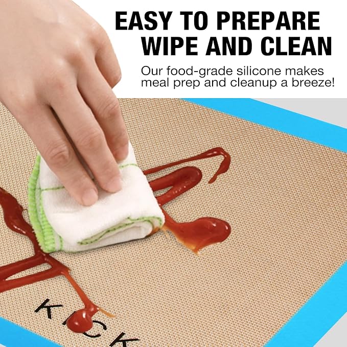 Silicone Baking Mat Large Baking Mat Set of 3-2 Half Sheets 16.5" x 11.6" +1 - Image 4