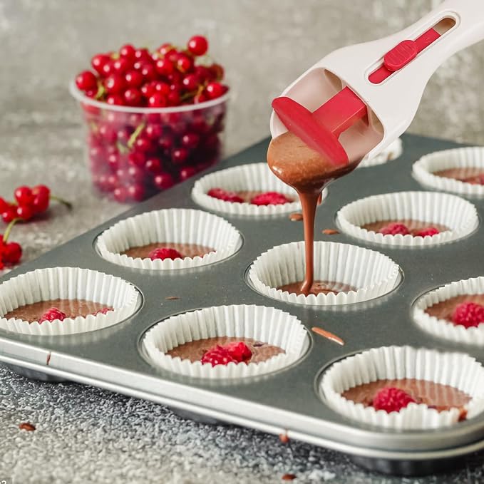 2Pcs Cupcake Scoop Batter Dispenser – One-Touch Sliding Button Dispenses Baking - Image 6