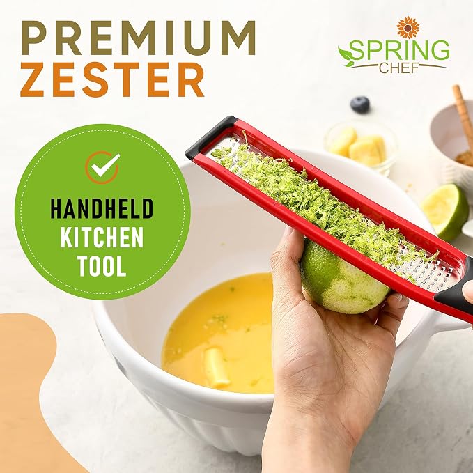 Spring Chef Premium Red Lemon Zester Grater - Image 7