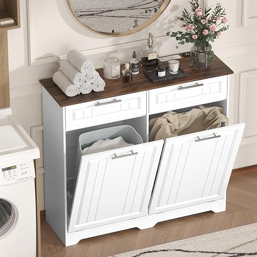 Double 10 Gallon Tilt Out Trash Can Cabinet - Image 7