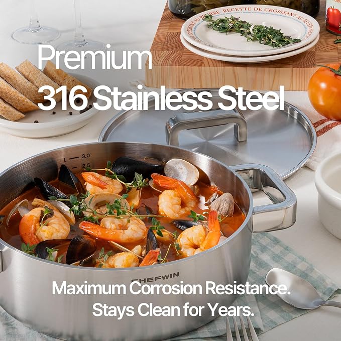 316 Stainless Steel 3.8 Quart Brazier - Image 3