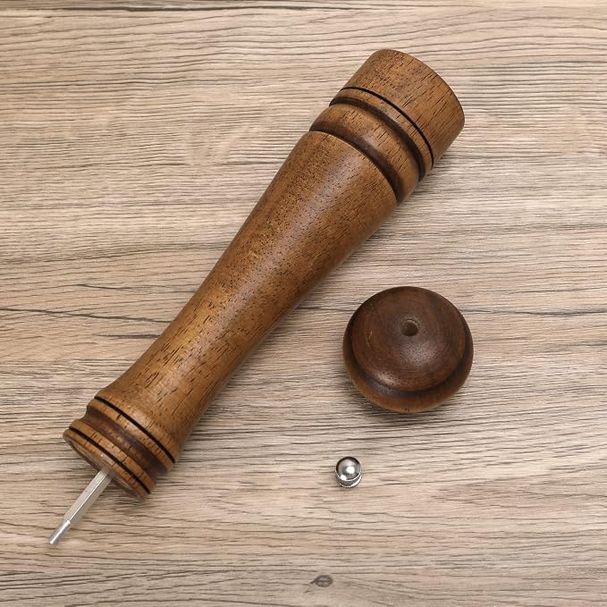 1Pack Wood Pepper Grinder, XWXO 10 Inch Salt Mill Pepper Shaker, Pepper Mill - Image 3