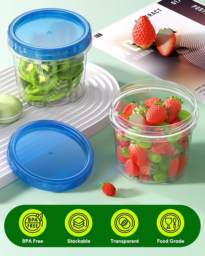 Canfanni 8 Pack-24 OZ Freezer Storage Containers, Plastic Soup Container - Image 3