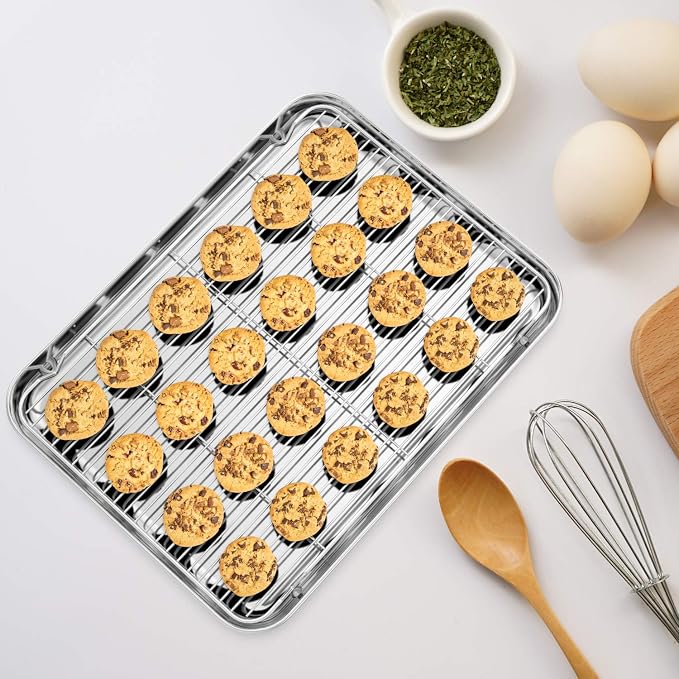 Wildone Baking Sheet & Rack Set, Stainless Steel Cookie Pan - Image 8