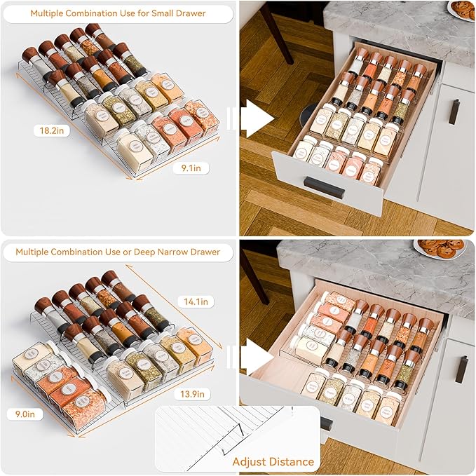 Yieach 8 Pack Adjustable Narrow Spice Rack - Image 2