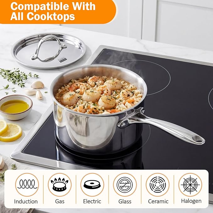 Cooks Standard Stainless Steel Sauce Pan - Image 3