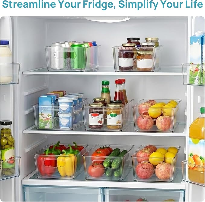 Vtopmart 4pcs Clear Organizers and Storage Bins, Plastic Storage Containers - Image 3