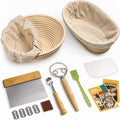 RORECAY Bread Banneton Proofing Basket Set, 9 Inch Round & 10 Inch Oval Cane by Rorecay