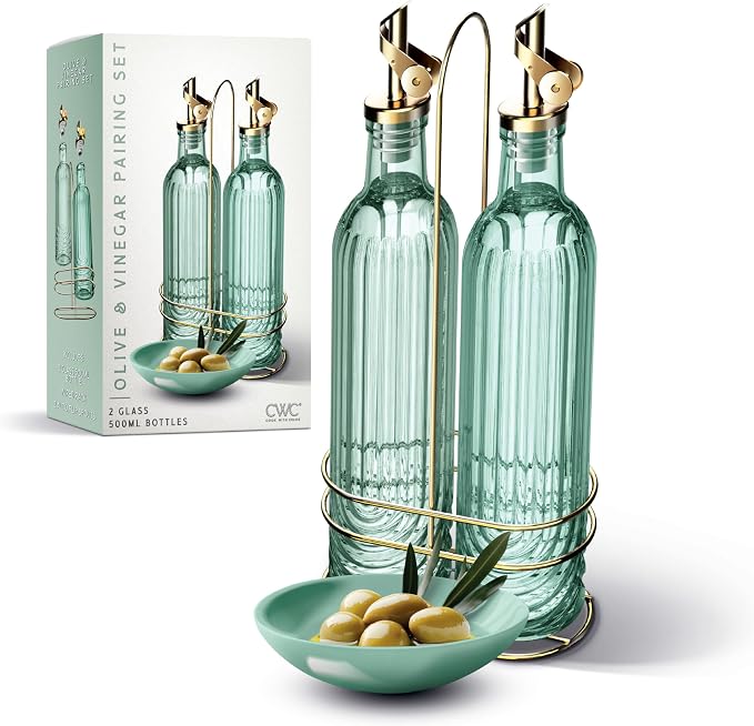 COOK WITH COLOR Glass Olive Oil Bottle Dispenser by CookwithColor