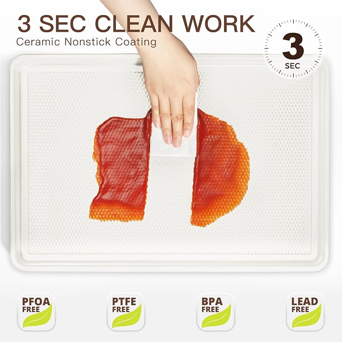 HONGBAKE 3 Pack Nonstick Ceramic Baking Sheet Pan Set - Image 8