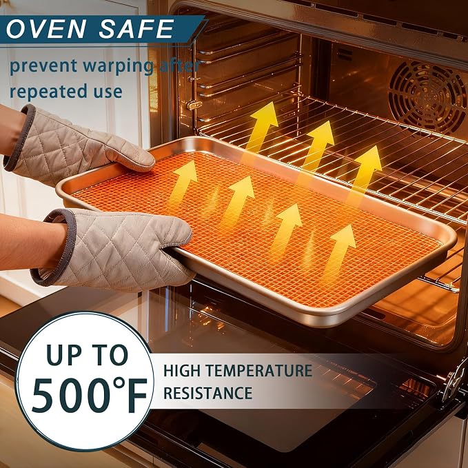 12 Pack Half Size Baking Sheet Pan Set, Aluminum Commercial Quality Cookie Sheet - Image 2
