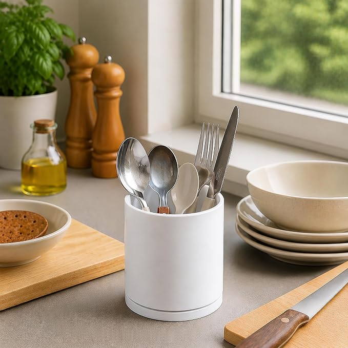 D'vine Dev 360° Rotating Utensil Holder – 5" Kitchen Utensil Crock - Image 3