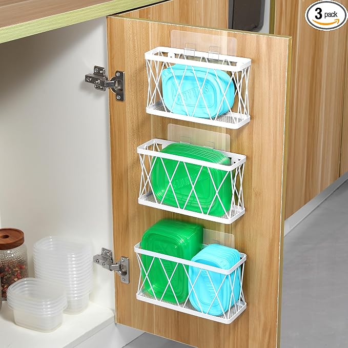 YIGII 3 Pack Adhesive Cabinet Door Organizer by YIGII