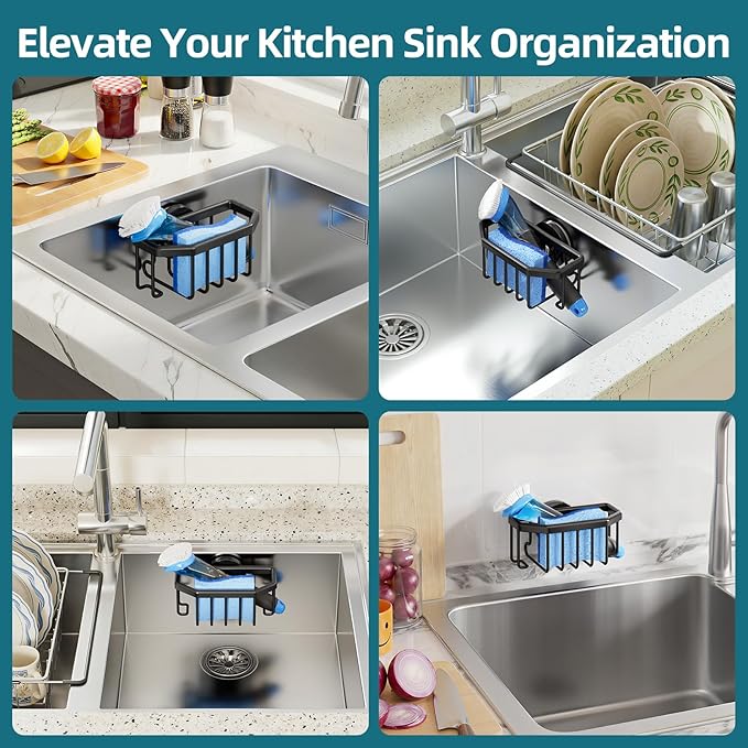 TAILI Sink Caddy with Strong Suction Cup, Sponge Holder - Image 6